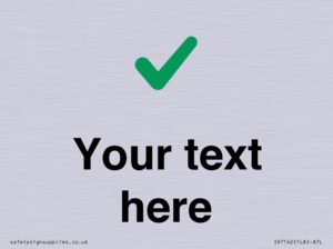 Custom plain background, green tick sign